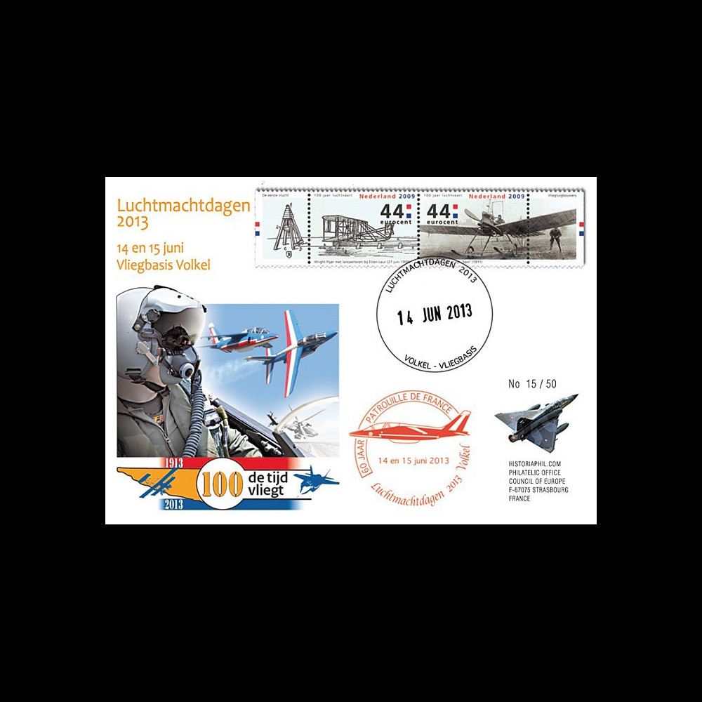 PAF13-8T3 : 2013 - FDC PAYS-BAS "60 ans Patrouille de France / ALPHAJET & MIRAGE 2000" PAF13-8T3 : 2013 - FDC PAYS-BAS "60 ans Patrouille de France / ALPHAJET & MIRAGE 2000"