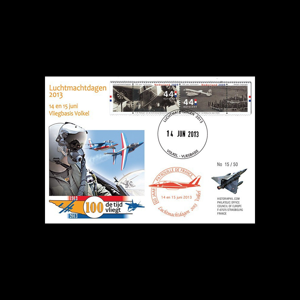 PAF13-8T4 : 2013 - FDC PAYS-BAS "60 ans Patrouille de France / ALPHAJET & MIRAGE 2000" PAF13-8T4 : 2013 - FDC PAYS-BAS "60 ans Patrouille de France / ALPHAJET & MIRAGE 2000"
