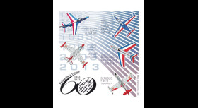 PAF13-FND : Bloc de 6 vignettes non-dentelées "60 ans Patrouille de France 1953/2013"