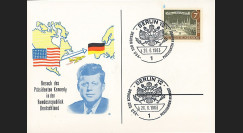 JFK-BE63T8 : 1963 - Carte Berlin-Ouest "Visite Président John F. Kennedy en RFA"
