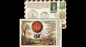 B5 type1 : 1957 - 17e courrier par Ballon de la Sarre - Wien 1957