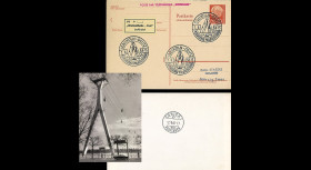CST58 : Entier Postal SARRE (carte-réponse) voyagé sur "Téléphérique 'Rheinseilbahn Köln'"