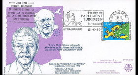 PE214T1 : 06-1990- FDC Parlement européen "Visite Nelson MANDELA