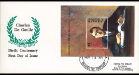 DG91-GRN3L : 1991 - 1 FDC Grenadines (St. Vincent) "Centenaire naiss. de Gaulle"