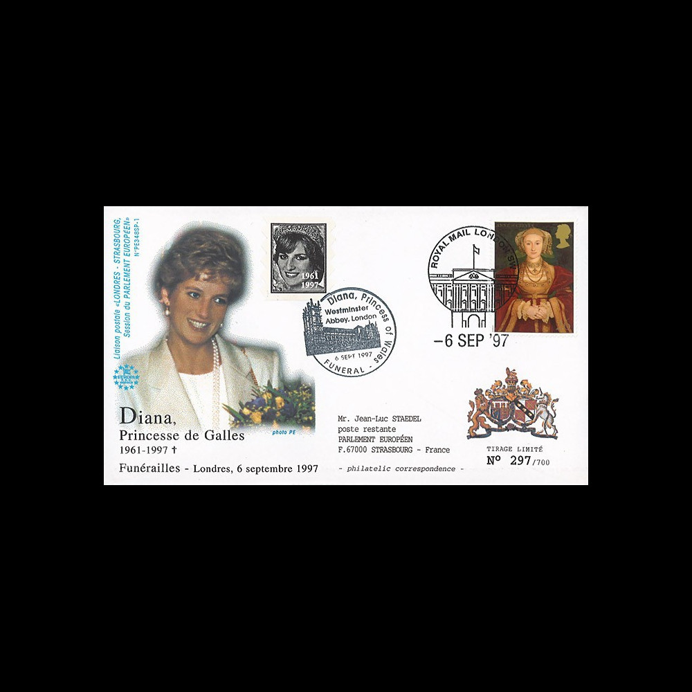 PE348SP1-T3 : 1997 - FDC Royaume-Uni 'Funérailles de Lady Diana'