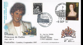 PE348SP1-T7 : 1997 - FDC Royaume-Uni 'Funérailles de Lady Diana'