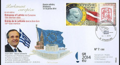 PE655 : 01-2014 - FDC Parlement européen "Entrée Lettonie dans la Zone Euro"