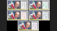 PE656-PT1/5 : 2013 - 5 porte-timbre Parlement Eur. "Visite M. Giorgio NAPOLITANO