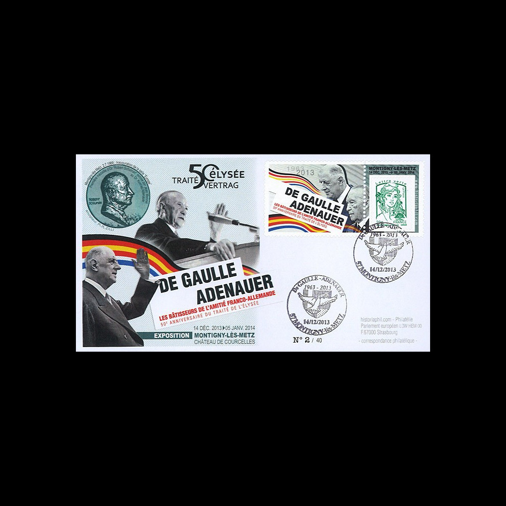 DG13-9T2 : 2013 - FDC "DE GAULLE & ADENAUER
