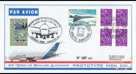 A380-2T2 : 2005 - Pli France "1er roulage autonome du prototype 001 de l'A380"