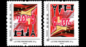 CO-RET50VN : 2013 - 2 TPP Variété tête-bêche "10 ans dernier vol Concorde" / ROUGE