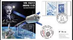 VA213L-T1 : 2013 - FDC Kourou ARIANE 5 "Vol 213 - cargo spatial ATV 4 Albert Einstein"