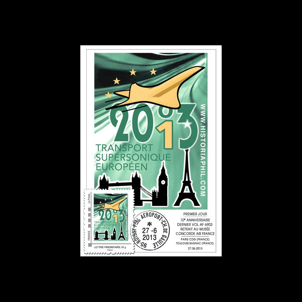CO-RET51 : 2013 - Carte "10 ans dernier vol 'Retour au musée' Concorde AF Paris-Toulouse"