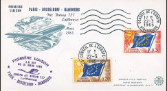 AE17 : 1965 FFC Conseil Europe "1ère liaison aér. Paris-Dusseldorf-Hambourg Lufthansa"