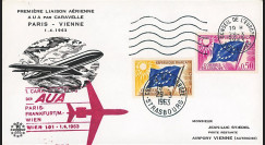 AE15 : 1963 - FFC Conseil Europe "AUA 1ère liaison Paris-Frankfurt/M-Wien par Caravelle"
