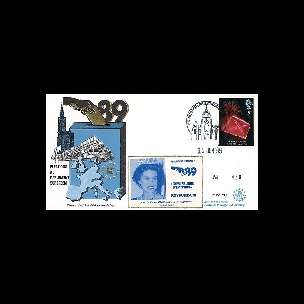 PE185 : 1989 - FDC Parlement européen "Élections Européennes / ELISABETH II