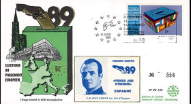 PE190 : 1989 - FDC Parlement européen "Élections Européennes / JUAN CARLOS 1er