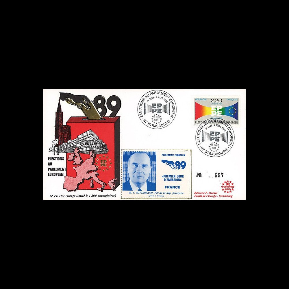 PE180 : 1989 - FDC Parlement européen "Élections Européennes / MITTERRAND