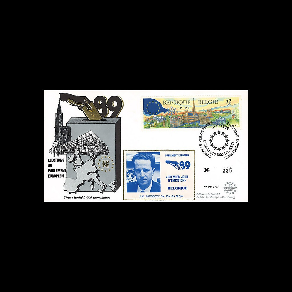 PE188E : 1989 - FDC Parlement européen "Élections Européennes / BAUDOUIN 1er