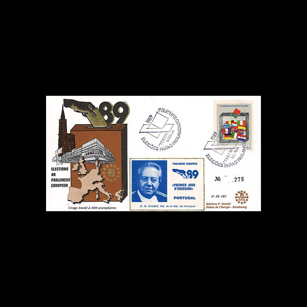 PE181 : 1989 - FDC Parlement européen "Élections Européennes / M. SOARES