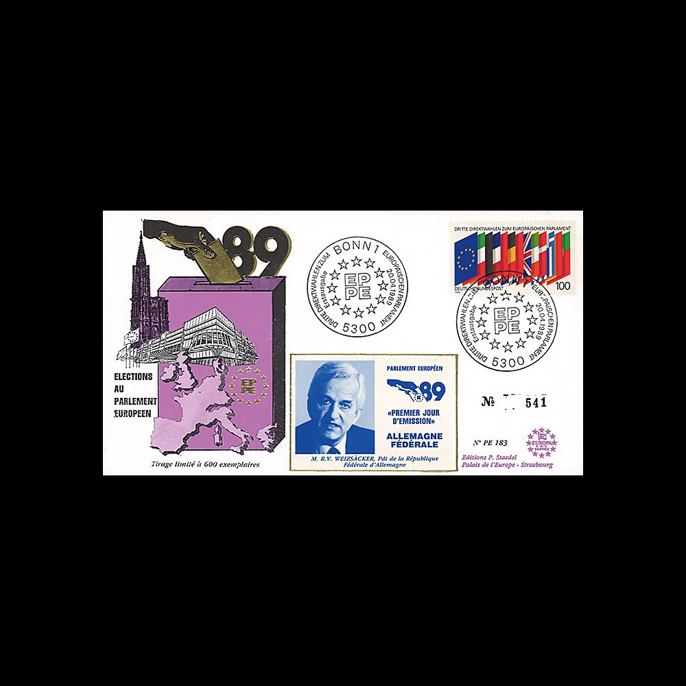 PE183 : 1989 - FDC Parlement européen "Élections Européennes / WEIZSÄCKER
