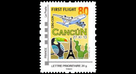 A380-235N : 2013 - 1 TPP Lettre prio 20g "Airbus A380 Air France - 1er vol Paris-Cancún"