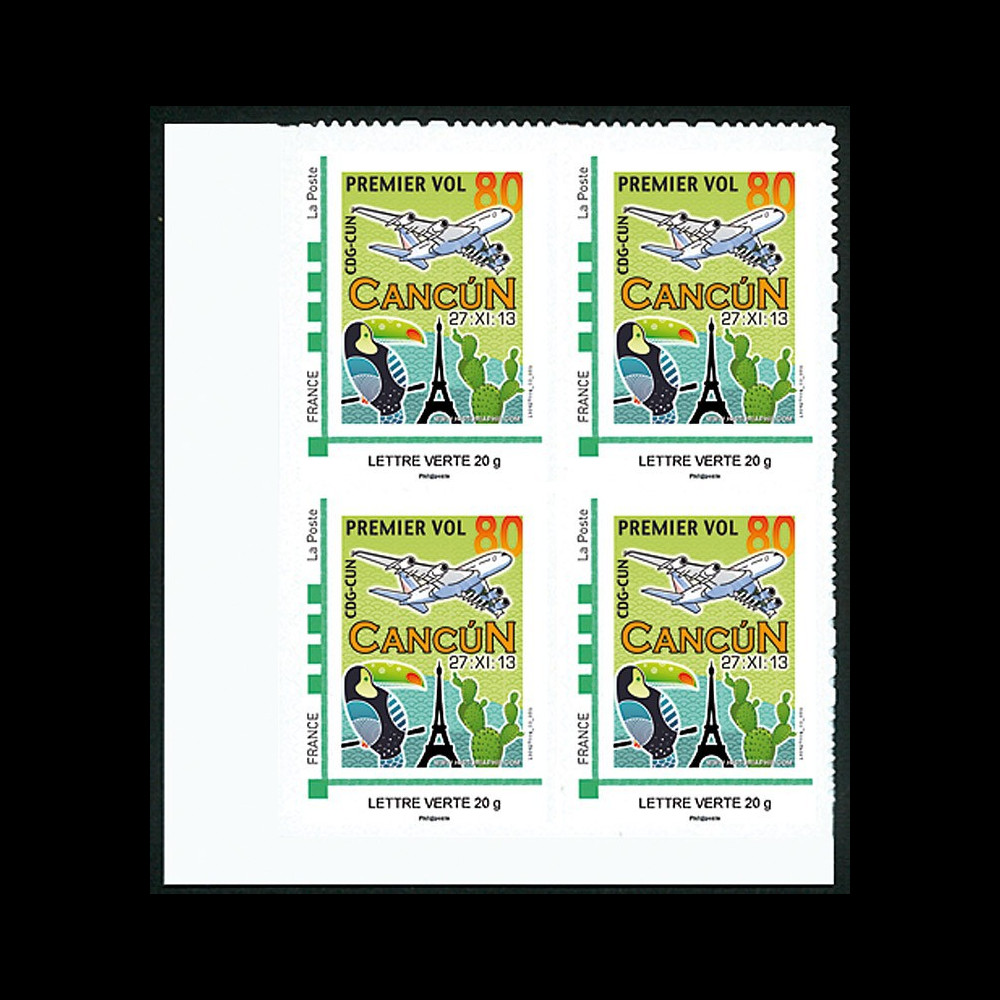 A380-234B4 : 2013 - Bloc 4 TPP Lettre verte "Airbus A380 Air France 1er vol Paris-Cancún"