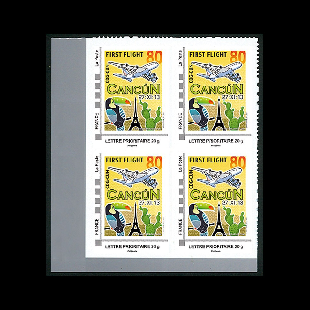 A380-235B4 : 2013 - Bloc 4 TPP Lettre prio "Airbus A380 Air France 1er vol Paris-Cancún"