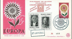 DG-EU33 : 1964 - Pli EUROPA “Etablissement des Relations Chine-France - de Gaulle/Mao“