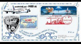 A380-244 : 2014 - FDC "Vol A380 Shanghai-Paris / atterrissage forcé à Hambourg / Soyouz"