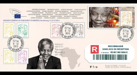 PE654a : 2013 - FDC Reco Parlement européen 'Hommage Nelson MANDELA