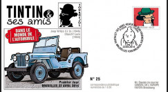 TIN14-3 : 2014 - Belgique FDC 1er Jour "Tintin & Tournesol / Jeep Willys / Objectif Lune"