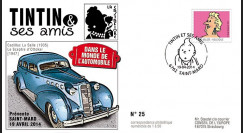 TIN14-6 : 2014 - Belgique FDC 1er Jour "Tintin & Castafiore / Cadillac / Sceptre d’Ottokar"