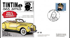 TIN14-8 : 2014 - Belgique FDC 1er Jour "Tintin & Haddock / Lincoln / 7 Boules de Cristal"