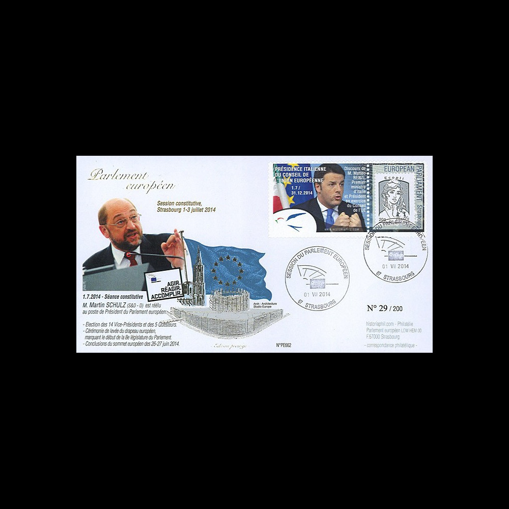 PE662 : 07-2014 - FDC Parlement européen "Election Président du Parlement M. SCHULZ"