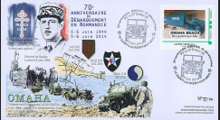 DEB14-02 : 2014 - FDC "70 ans Débarquement en Normandie / DE GAULLE & Jeep Willys"