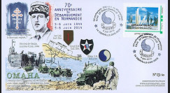 DEB14-03 : 2014 - FDC "70 ans Débarquement en Normandie / OMAHA BEACH - DE GAULLE"