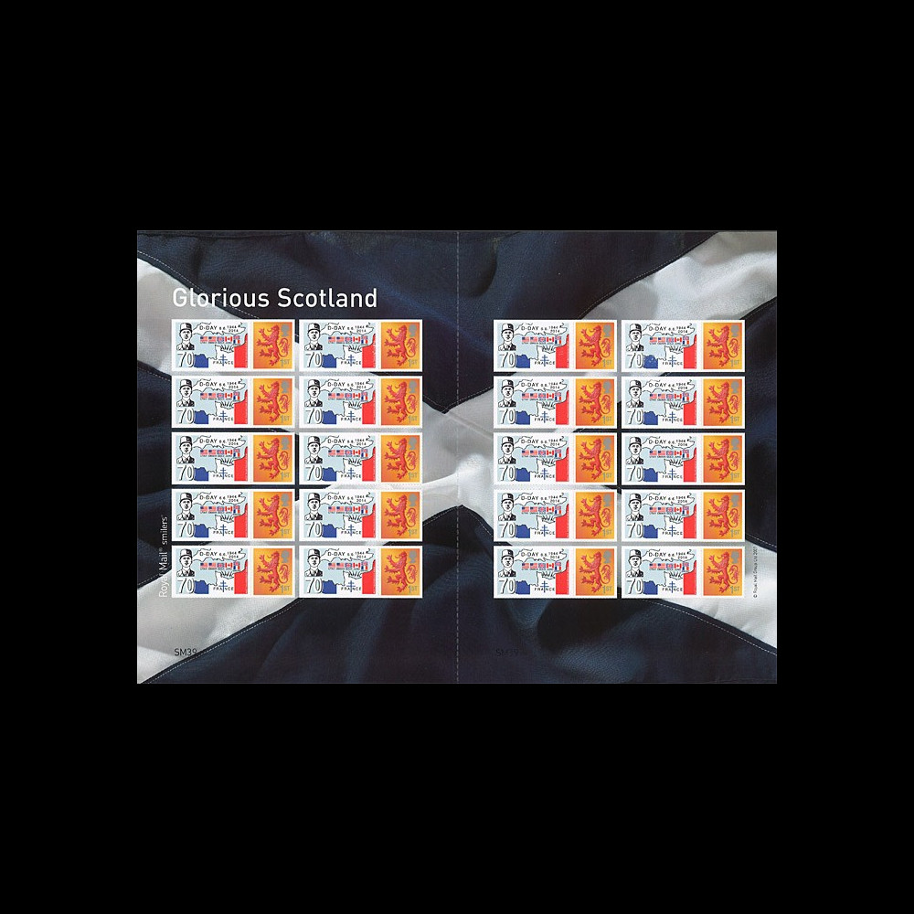 DEB14-09F : 2014 - Feuillet 20 TPP ROYAUME-UNI "DE GAULLE - 70 ans D-DAY / Ecosse"