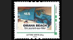 DEB14-02N : 2014 - Timbre personnalisé "70 ans D-DAY / OMAHA BEACH - Jeep Willys"