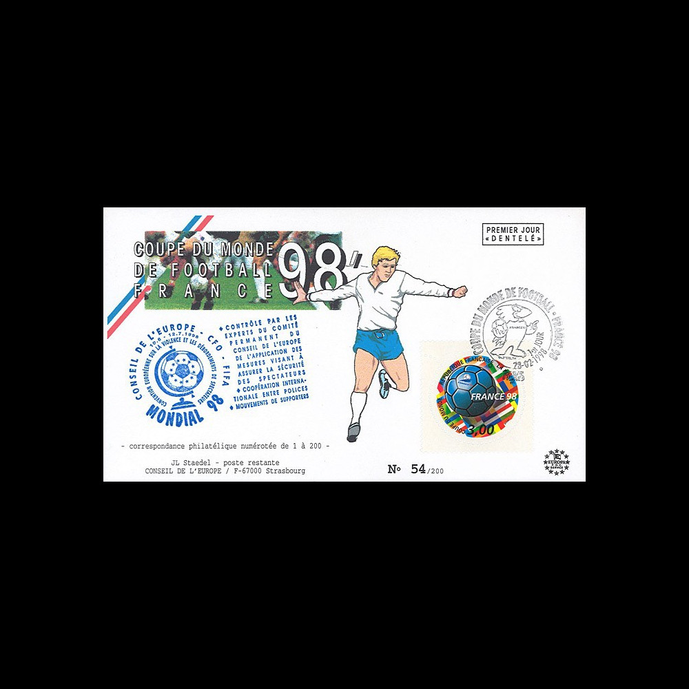 FIFA98-1 : FDC FRANCE 1er Jour "FIFA Coupe du Monde 1998 France / Football - FOOTIX" FIFA98-1 : FDC FRANCE 1er Jour "FIFA Coupe du Monde 1998 France / Football - FOOTIX"