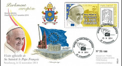 PE666-T2 : 25.11.2014 - FDC Parlement européen "Visite officielle de S.S. le Pape François"