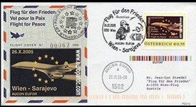 PE510 : 2005 - FDC Vol pour la Paix Wien - Sarajevo (Autriche)