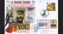 CENT14-07 : 2014 - Maxi FDC ROYAUME-UNI - FRANCE "100 ans Grande Guerre - ENGAGEZ-VOUS"