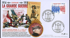 CENT14-13 : FDC FRANCE "100 ans Grande Guerre - Bataille de LAGARDE / DE CASTELNAU"