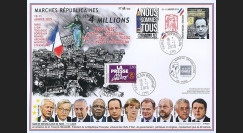 PE671A : 2015 - Maxi FDC "Marche Républicaine - NOUS SOMMES TOUS CHARLIE / Liberté Presse"