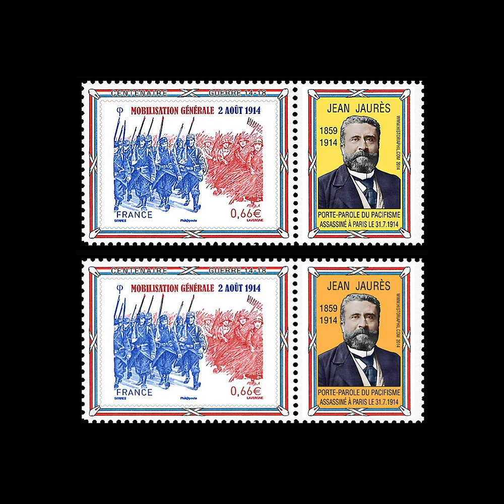 CENT14-18PT : 2014 - 2 Porte-timbre "100 ans Grande Guerre - Assassinat JAURES" CENT14-18PT : 2014 - 2 Porte-timbre "100 ans Grande Guerre - Assassinat JAURES"