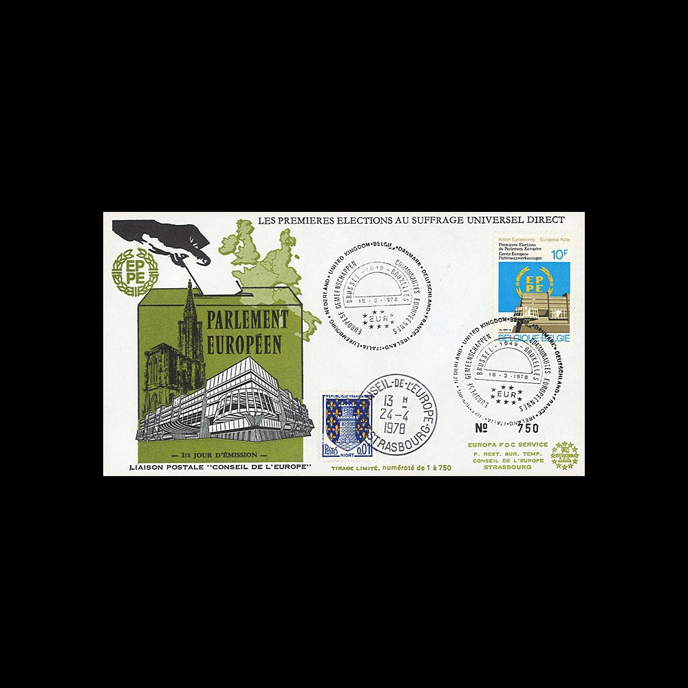 EPE1L : 1978 - FDC BELGIQUE "Premières Élections Européennes au Parlement européen"
