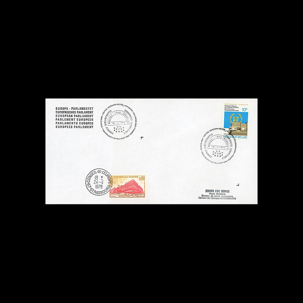 EPE1La-T1 : 1978 - FDC BELGIQUE "Premières Élections Européennes au Parlement européen"