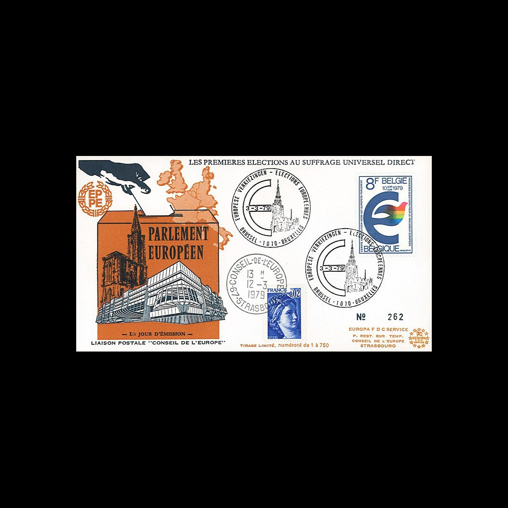 EP4L-T2 : 1979 - FDC BELGIQUE "Premières Élections Européennes au Parlement européen"