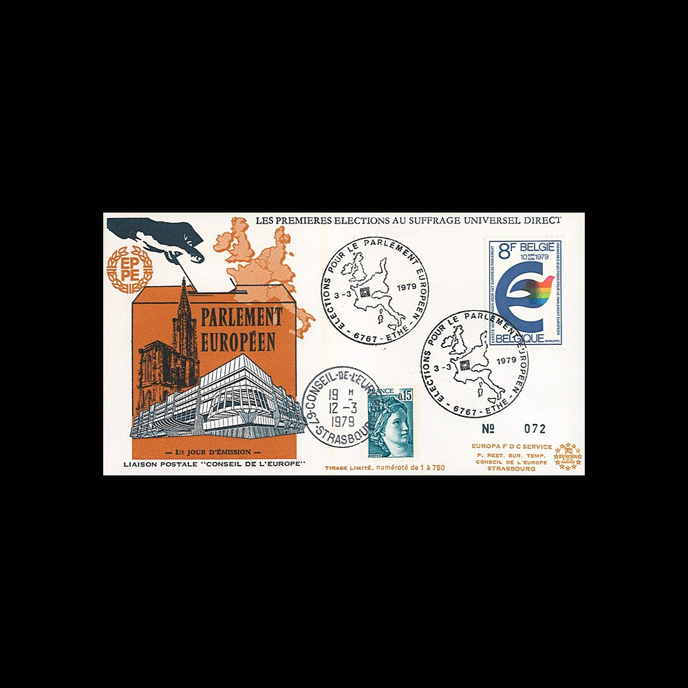 EP4L-T3 : 1979 - FDC BELGIQUE "Premières Élections Européennes au Parlement européen"